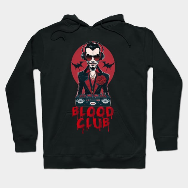 Vampiric Blood Club DJ! (Red/Black) Hoodie by SocietyTwentyThree